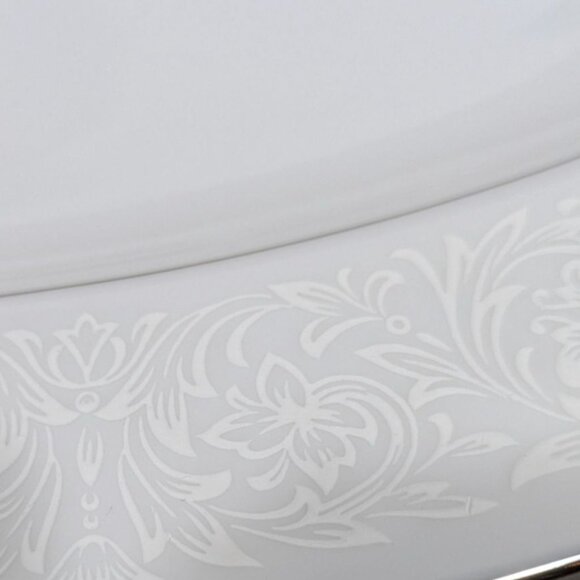 Majestic China Japan Plymouth Oval Serving Platter White Silver Floral Elegant - Picture 4 of 12